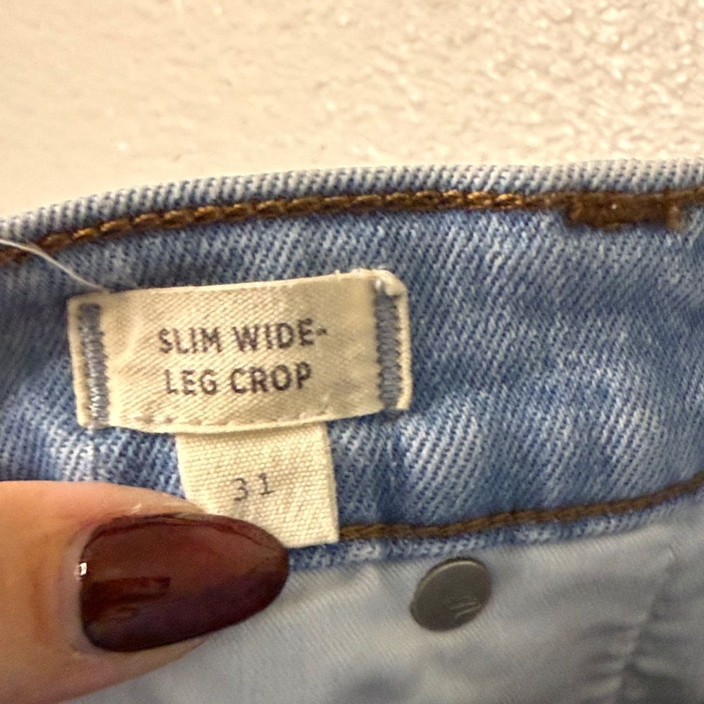 Madewell Light Blue wide leg cropped Jeans- 31 - Picture 3 of 7